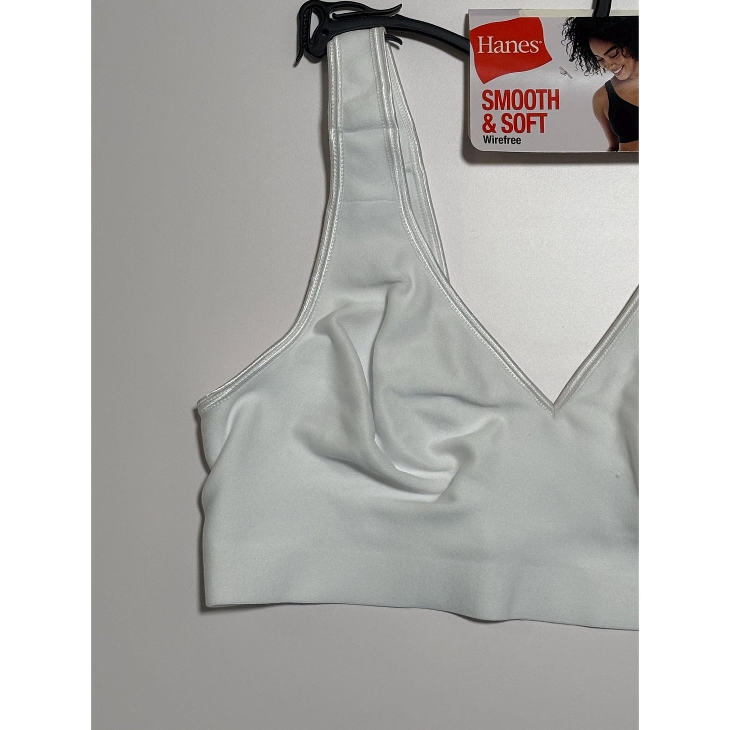Hanes Smooth Comfort Women's Wireless T-Shirt Bra White Large L NWT