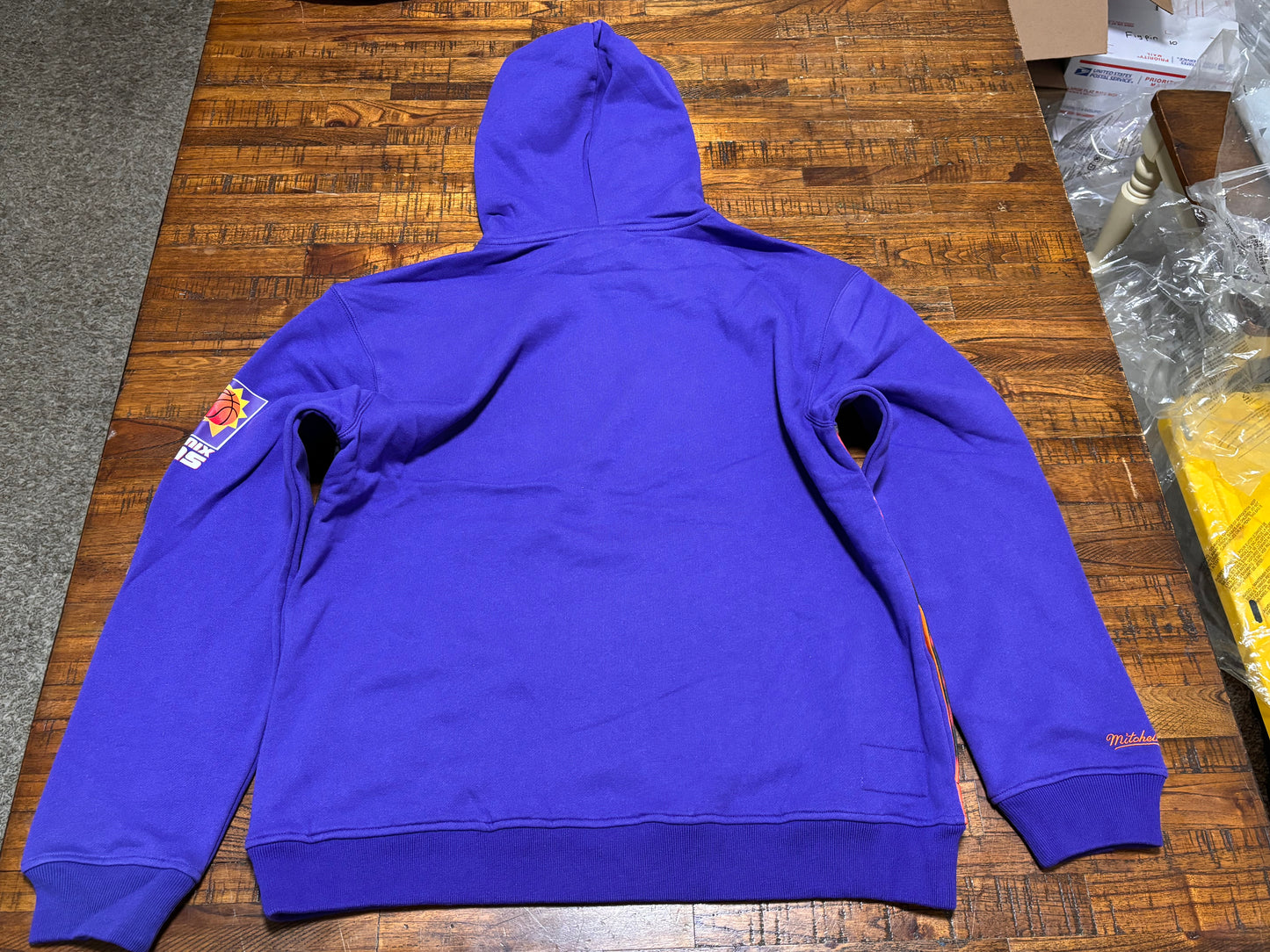 Steve Nash Phoenix Suns Mitchell & Ness NBA Retro Player Burst Face Graphic Pullover Hoodie Sweat Shirt Purple Mens L Large New NWOT