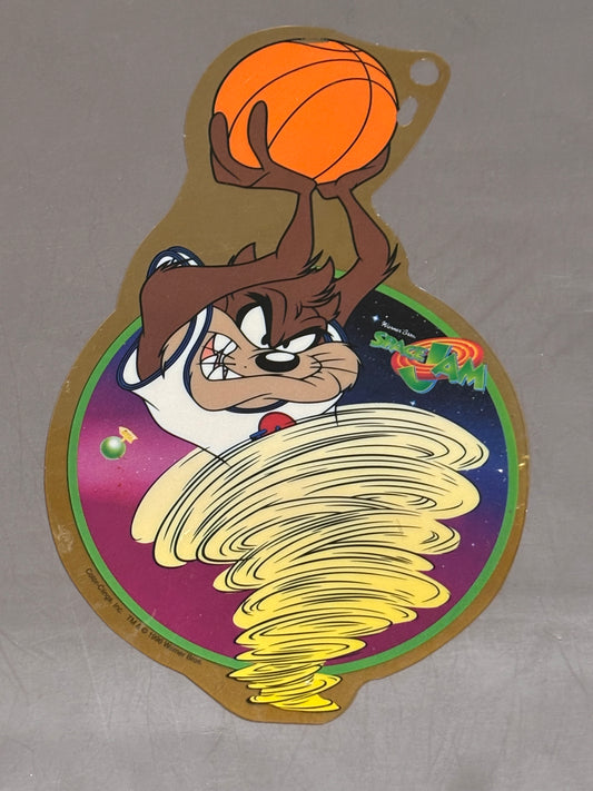 Space Jam Taz Plastic Window Hanger Color-Clings 1996 Warner Brothers