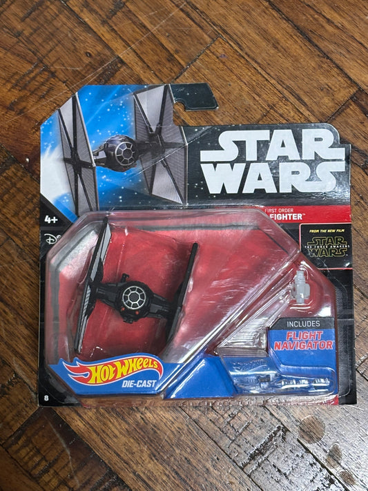 Disney Hot Wheels Mattel Star Wars Force Awakens with Flight Navigator 2015 First Order Tie Fighter Die Cast New