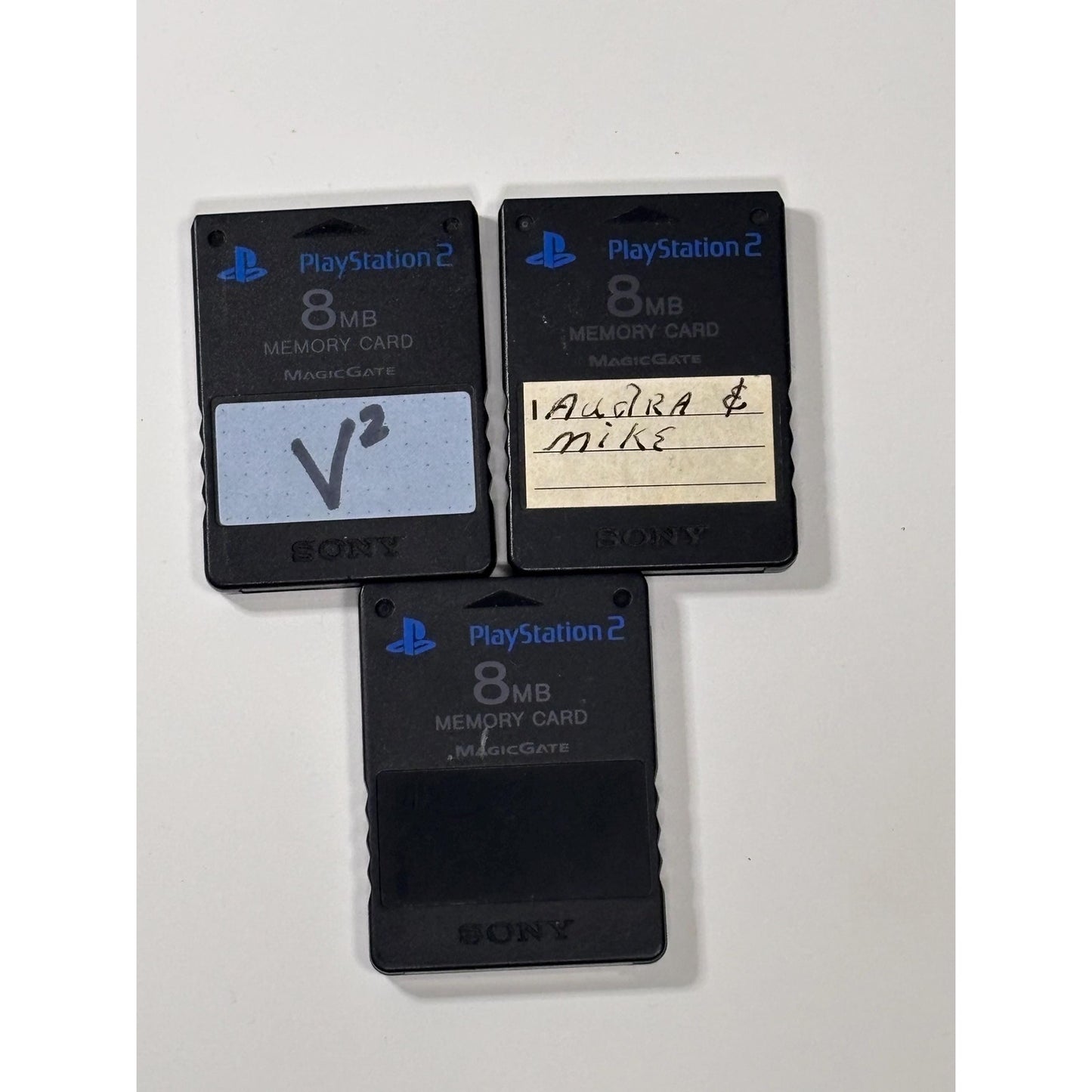 Lot Of 3 - Sony - PS2 - 8MB Memory Card - SCPH-10020 - Playstation 2 Magic Gate
