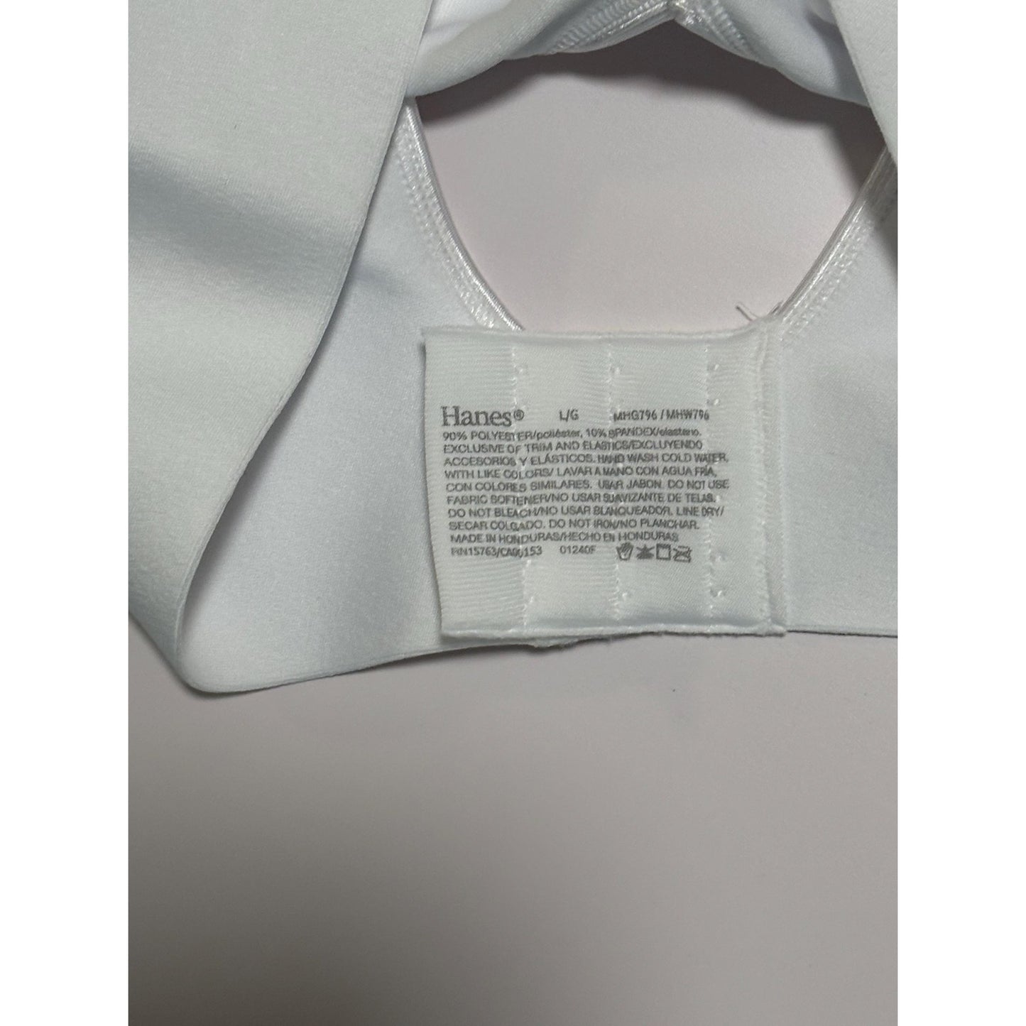 Hanes Smooth Comfort Women's Wireless T-Shirt Bra White Large L NWT