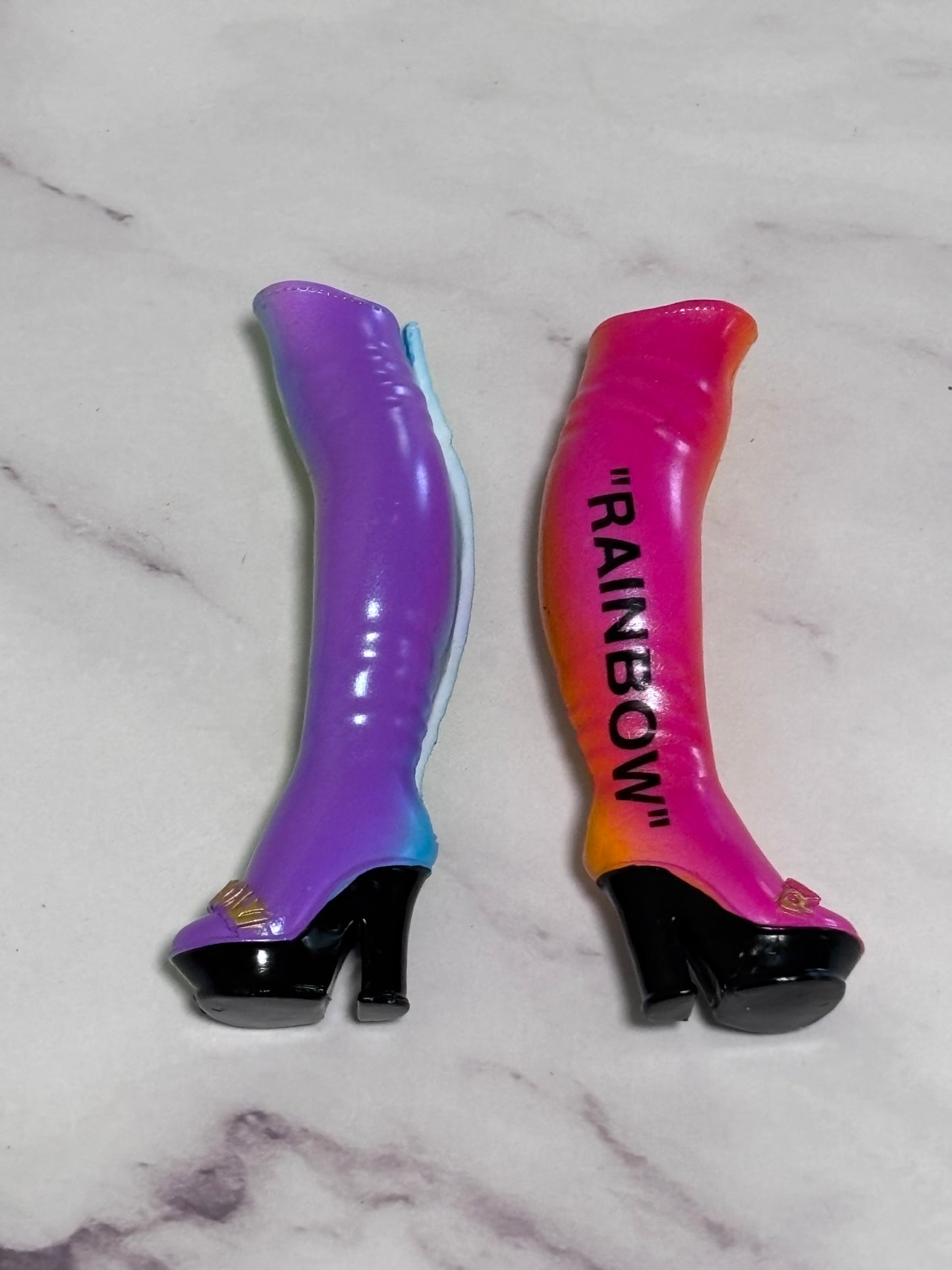 Rainbow High Fashion Avery Styles Studio Multicolored Ombré Knee High Boots