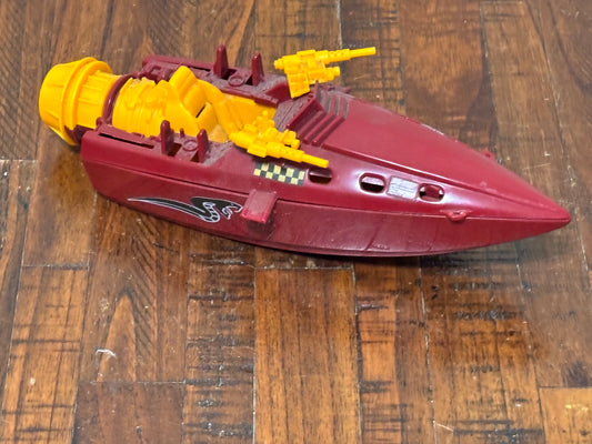 1989 Vintage Original Hasbro GI Joe Cobra Piranha Boat Vehicle Ship Red Missiles