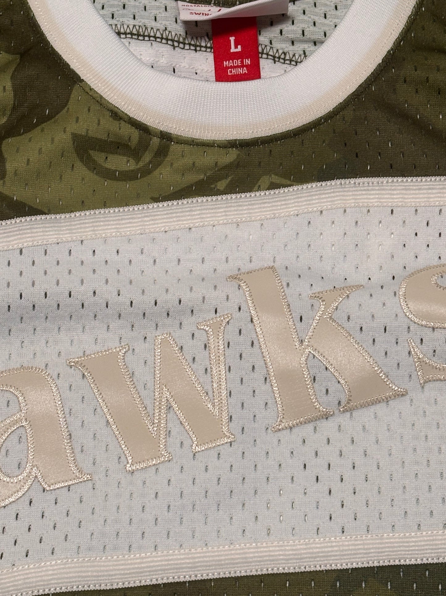Spud Webb Atlanta Hawks Mitchell & Ness Hardwood Classic HWC NBA Retro Swingman 1986-87 Camo Jersey Ghost Green White Men’s Large L New NWOT