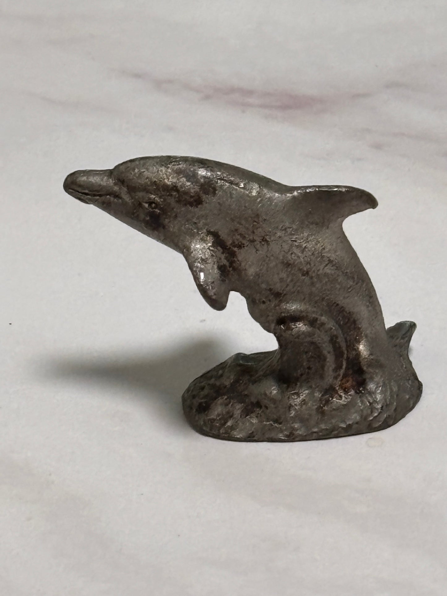Vintage Collectible Miniature Fine Pewter Nautical Figurines Dolphin 1.5”
