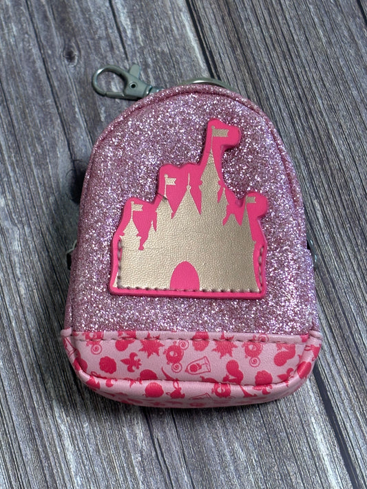 New Disney Parks “Pink Princess Castle” Mini Backpack Coin Purse Keychain 2020