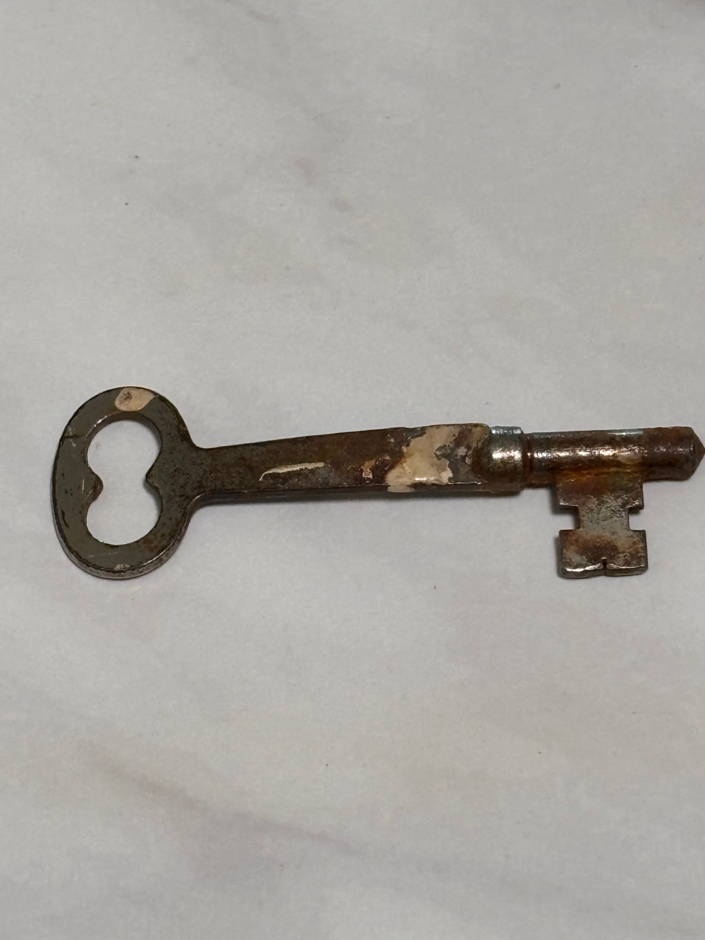 Vintage Solid Barrel Antique Skeleton Key Approx 2.75" Long Steel