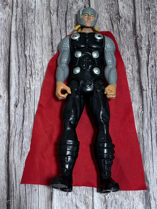 Marvel Thor 2013 Hasboro 12" Action Figure With Cape Helmet Black & Gold Armor