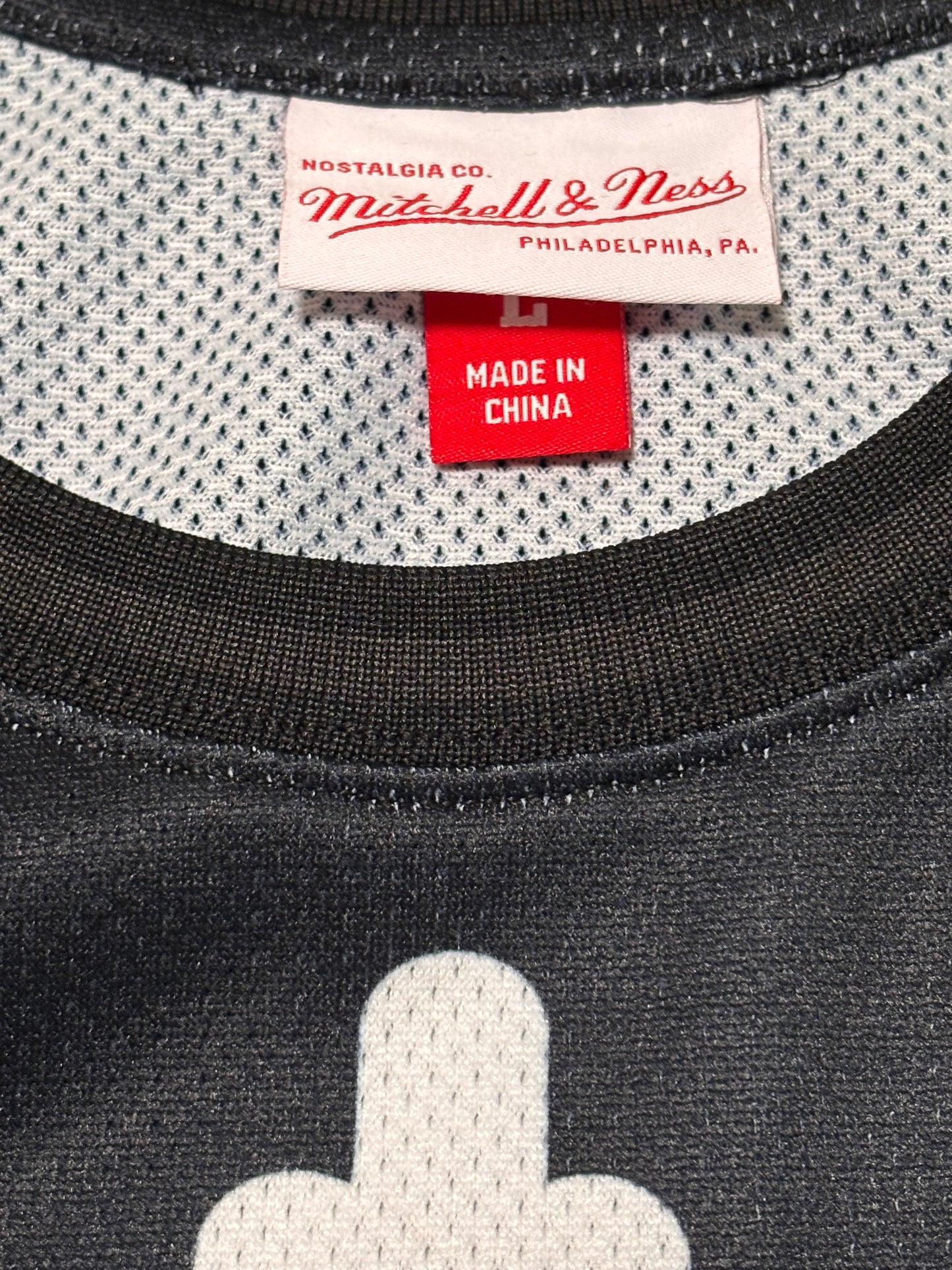 Utah Jazz Mitchell & Ness NBA Retro Hardwood Classic HWC Big Face 3.0 Black White Mens Large L New NWOT