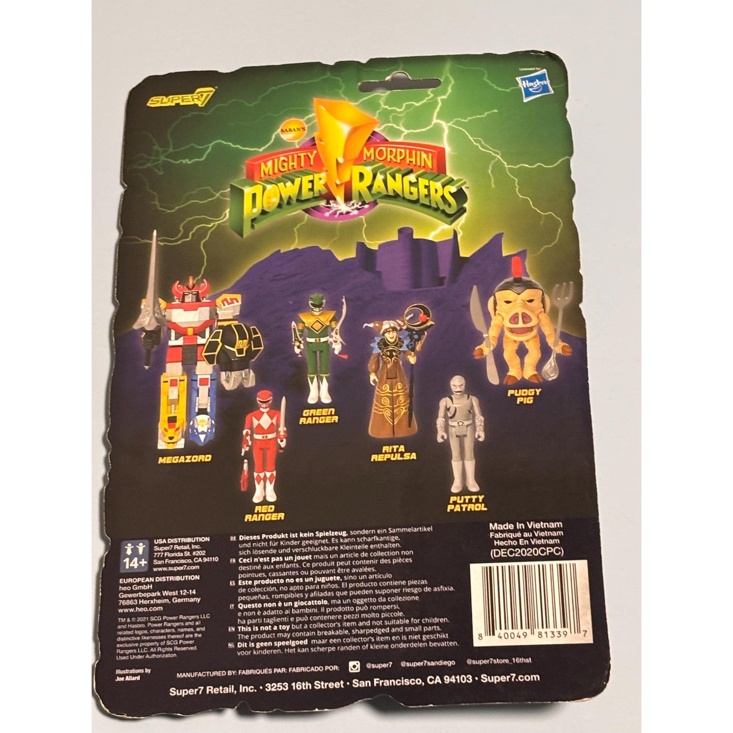 New Unpunched Super7 ReAction Mighty Morphin Power Rangers Red Action Figure
