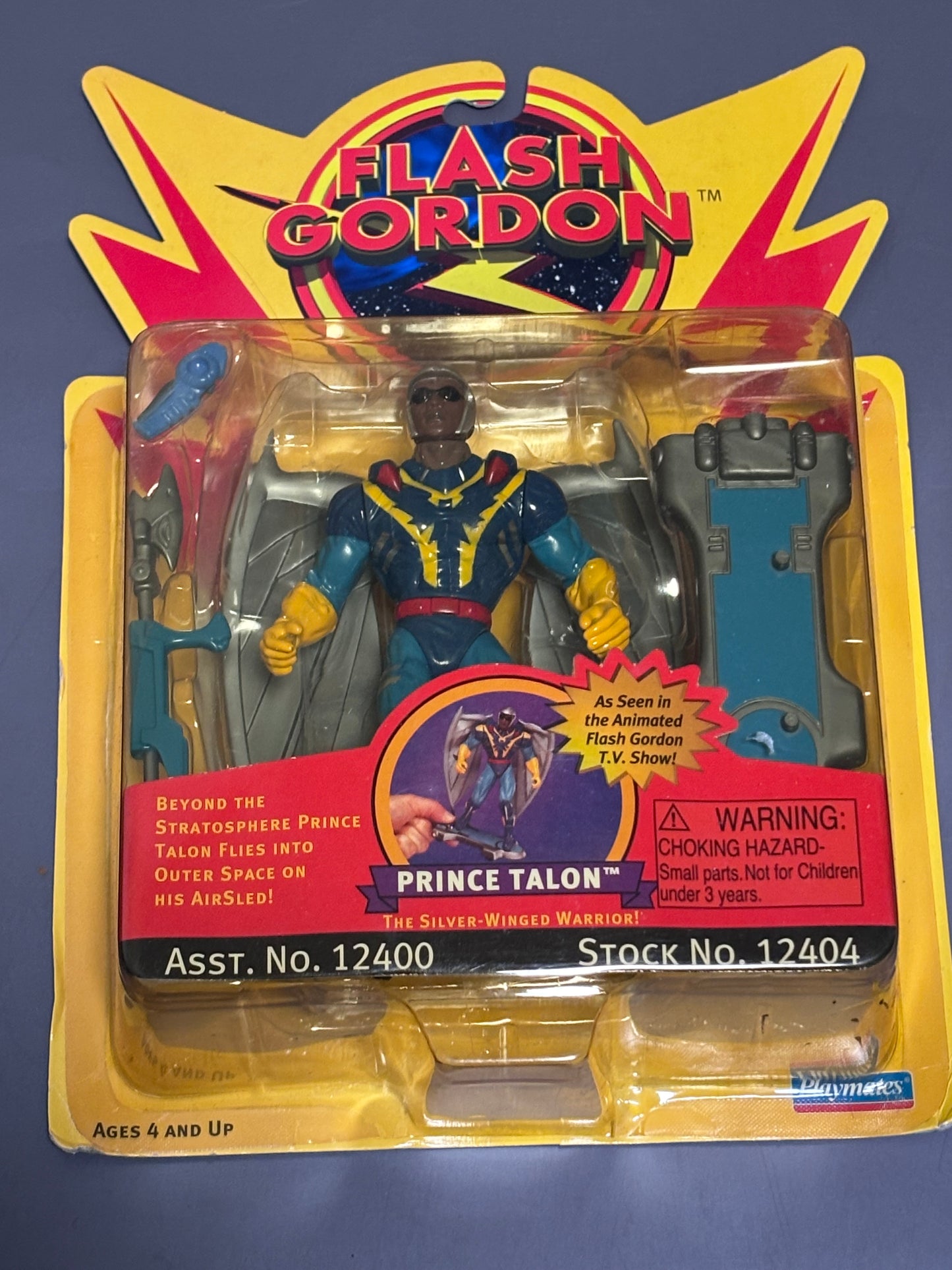 Playmates Flash Gordon Prince Talon Silver Winged Warrior Figure 1996 MOC NEW