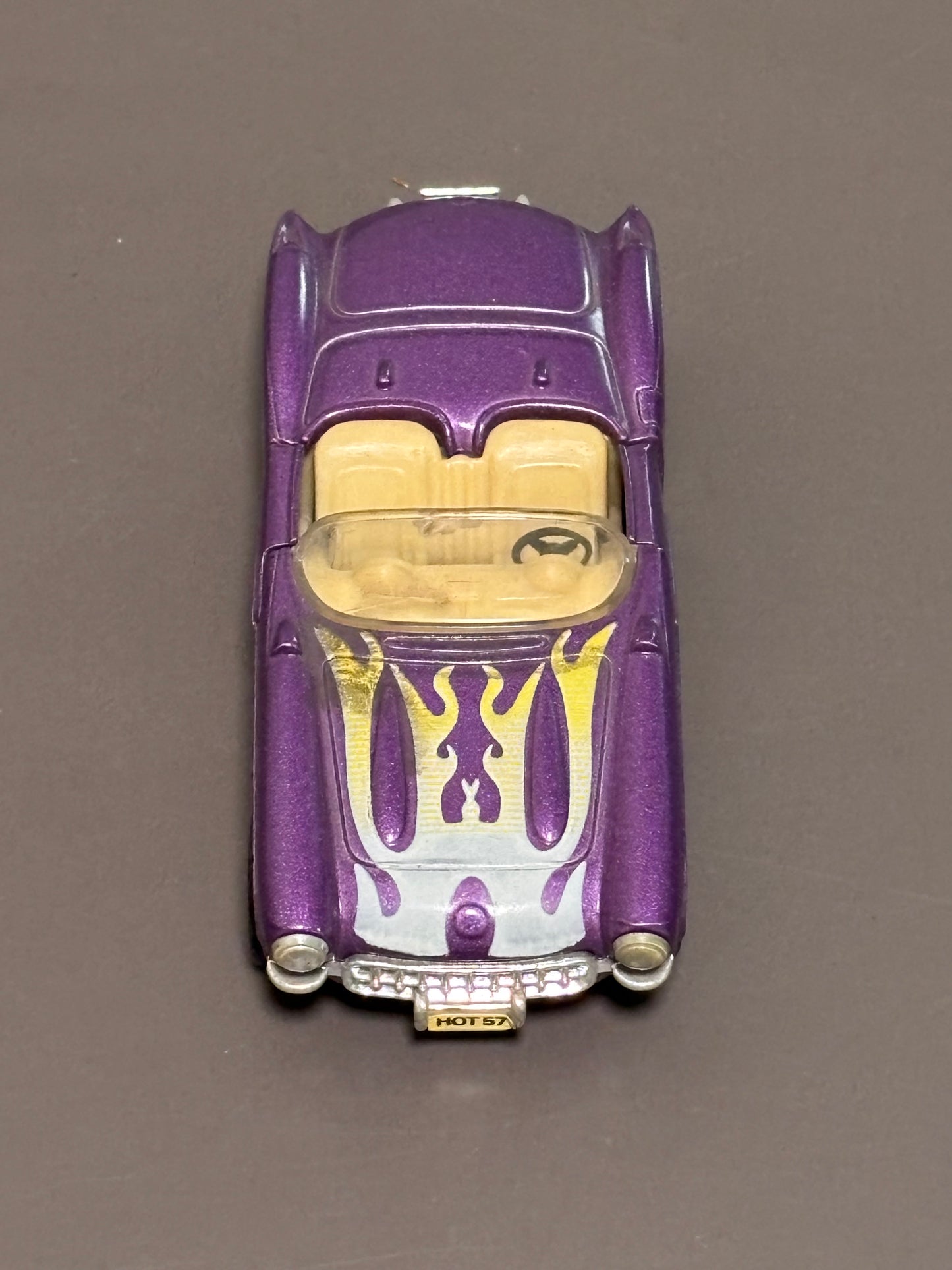 1957 Purple Yellow Convertible Corvette Die Cast MC Toys 1:39 Hot 57