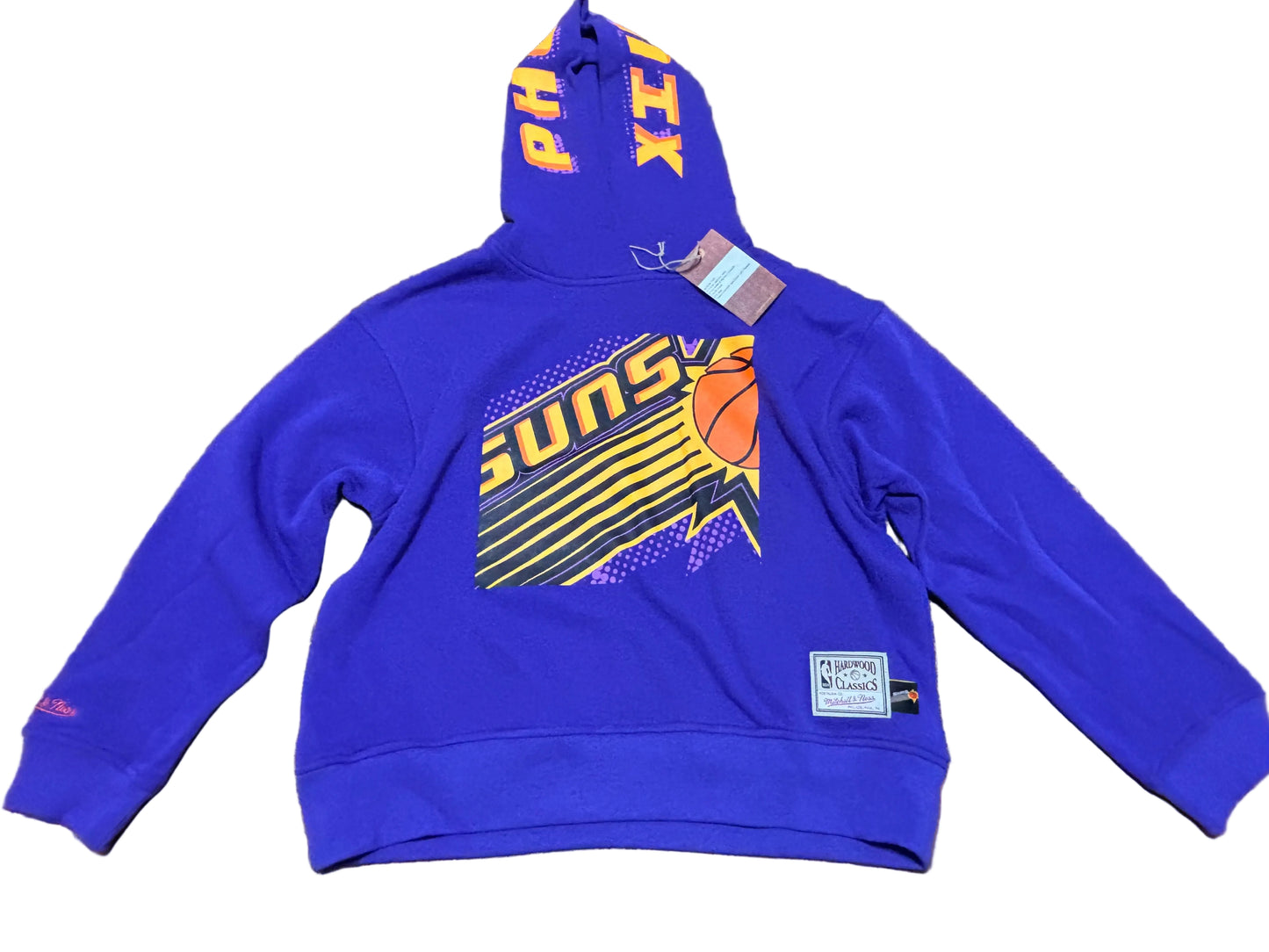 Phoenix Suns Mitchell & Ness NBA Retro Hardwood Classic HWC Big Face 7.0 Fashion Pullover Hoodie Sweat Shirt Blue Women’s Medium M New NWT