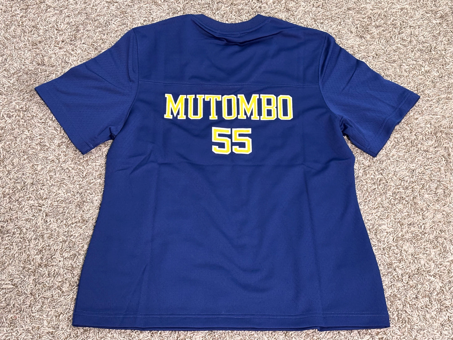 Denver Nuggets #55 Mitchell & Ness NBA Dikembe Mutombo HWC 1991-92 Hardwood Classic Navy Blue Jersey Shirt Women’s Medium M NWOT New