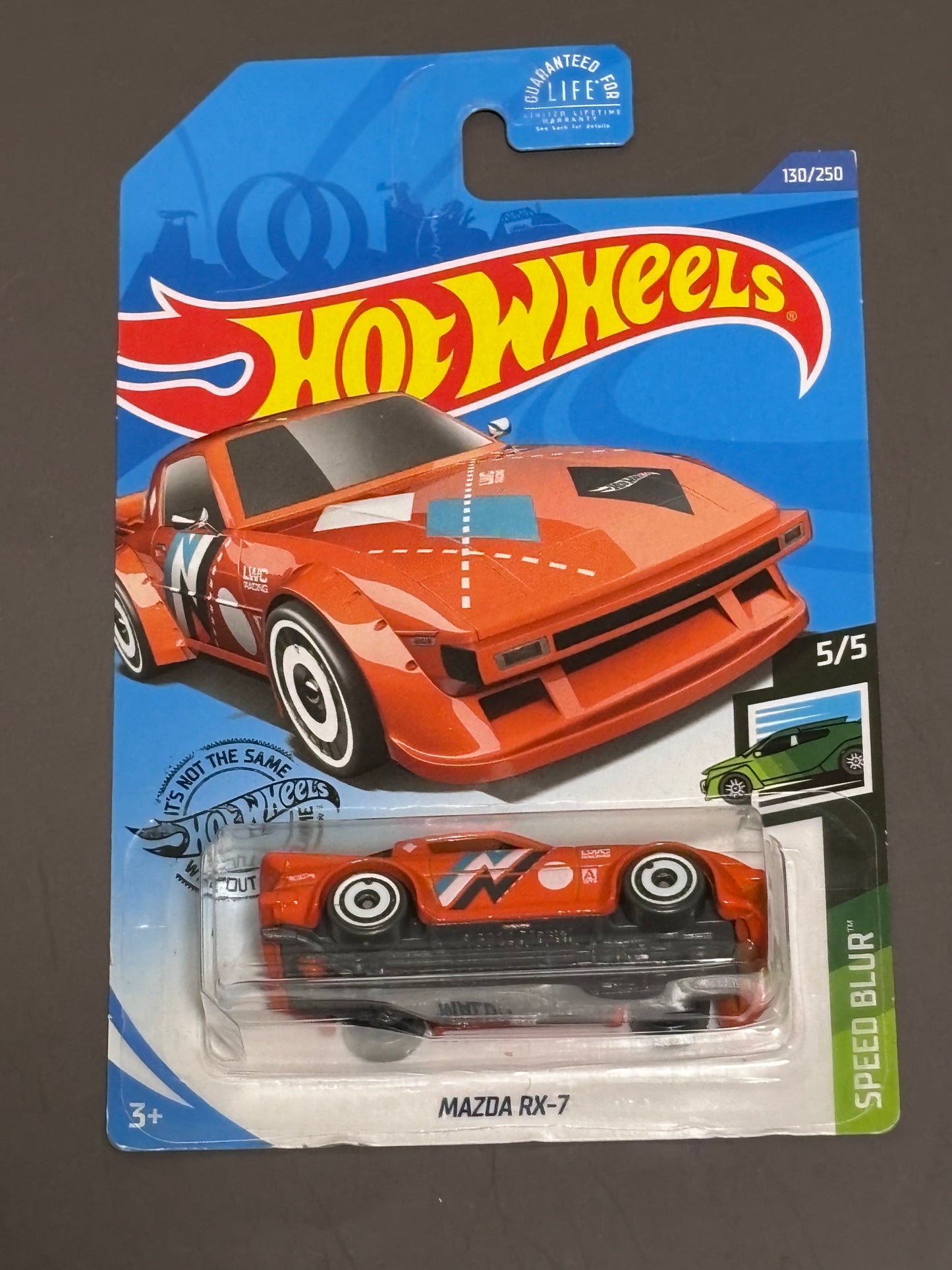 Hot Wheels 2020 Mazda RX-7 Orange Speed Blur Diecast Car #130 New