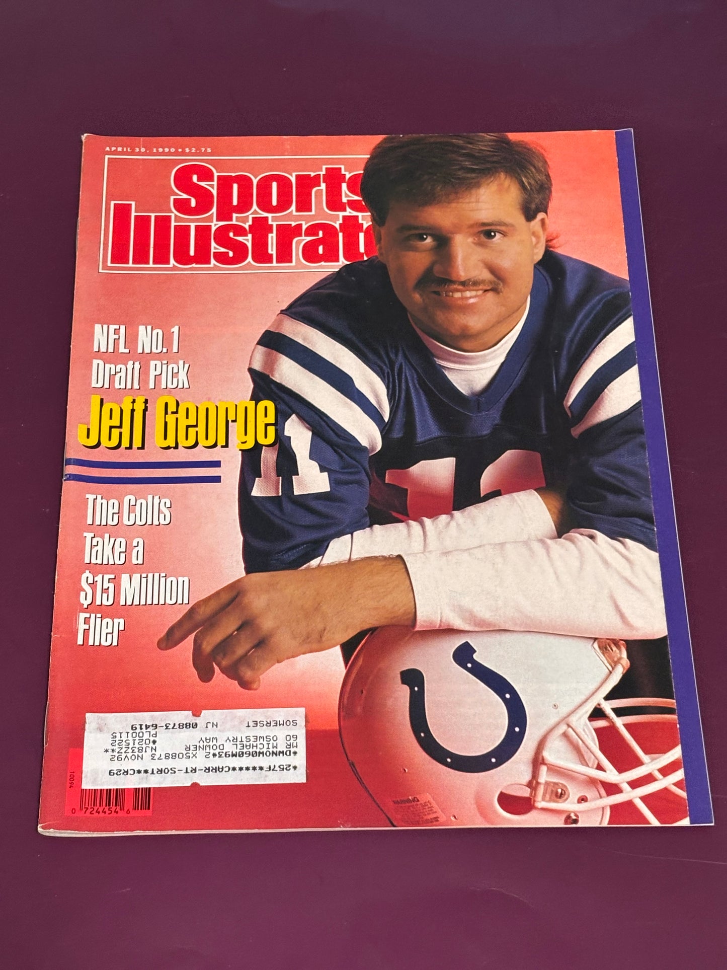 Sports Illustrated Jeff George Indianapolis Colts April 30 1990 4/30/90