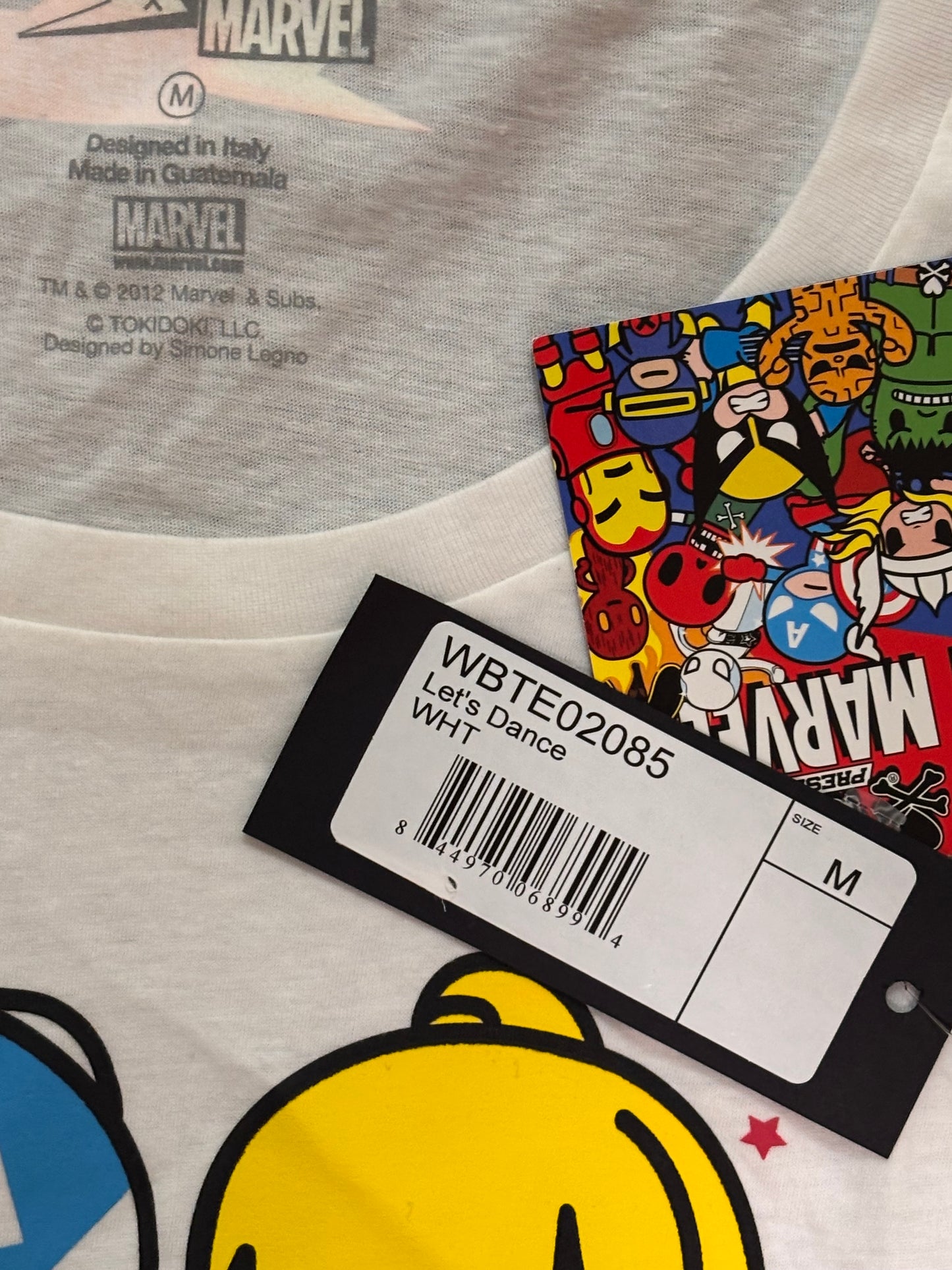 TokiDoki X Marvel Lets Dance 2012 Women’s Youth Marvel Pop Tee T White Shirt Anime New NWT