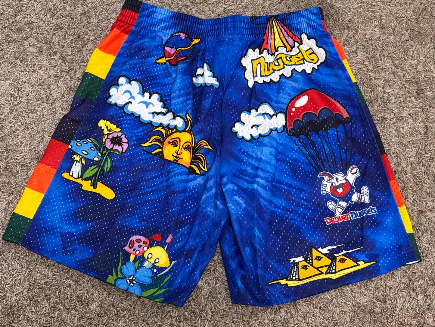 Denver Nuggets Mitchell & Ness NBA HWC 1991-92 Hardwood Classic Swingman Blue Shorts Men’s L Large NWOT New