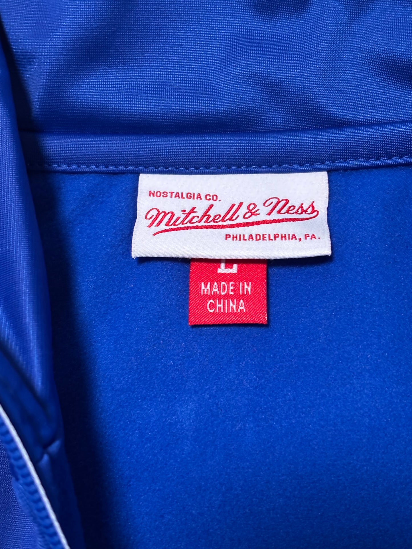 Los Angeles LA Dodgers Mitchell & Ness MLB Baseball Flashback Full-Zip Track Jacket Long Sleeve Shirt Sweater Royal Blue White Mens Large L New NWOT