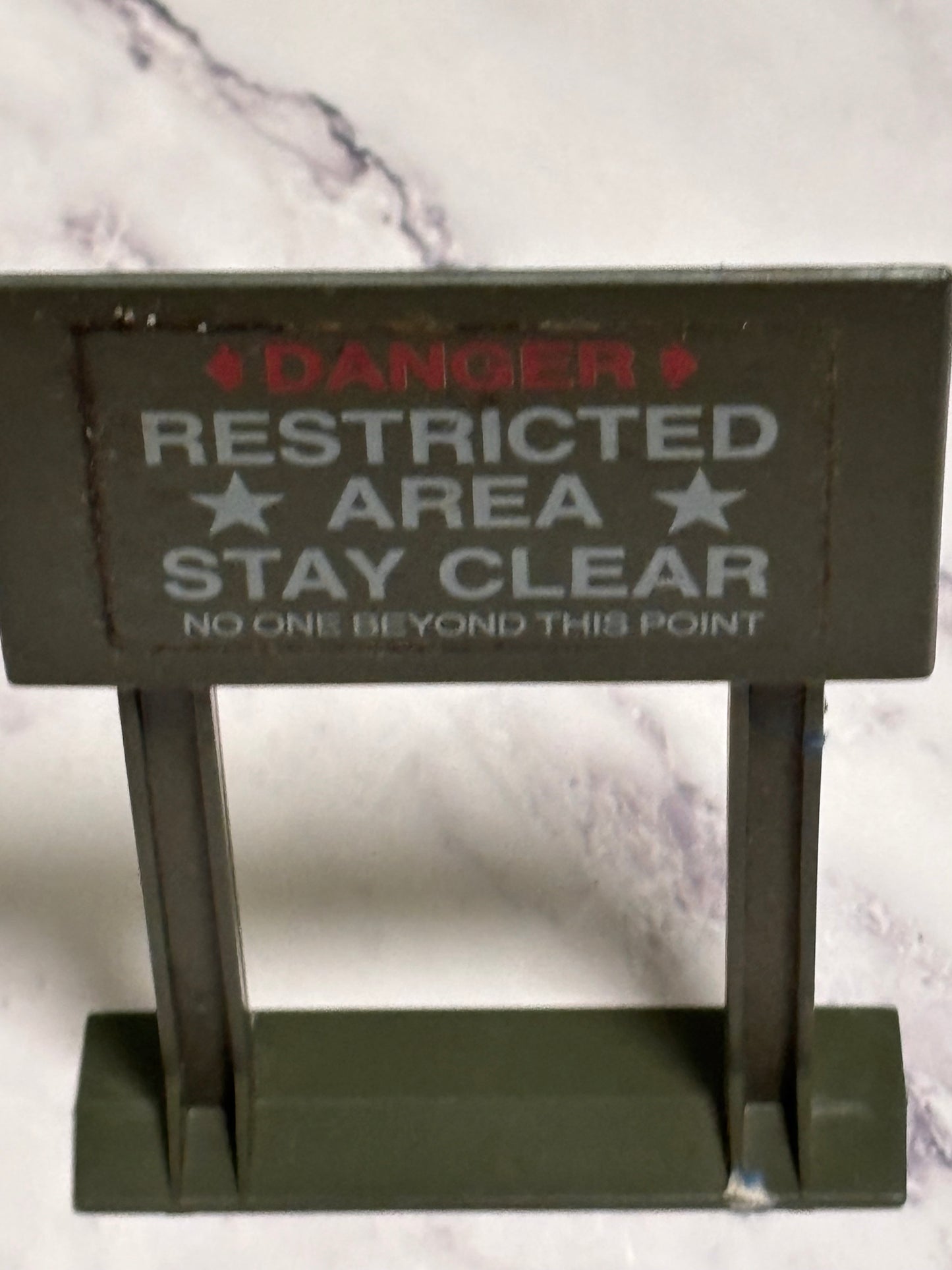 GI Joe Restricted Area Sign Hasbro Machine Gun Defense Unit Playset 1984 Vintage