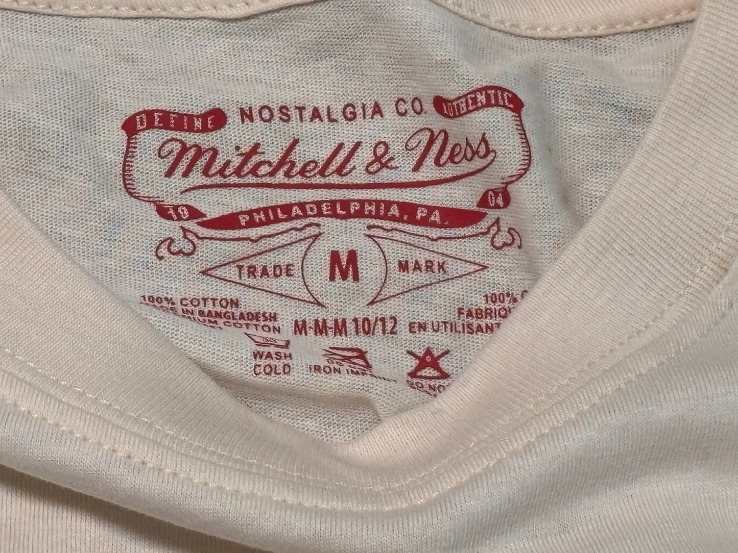 Chicago White Sox Mitchell & Ness Cooperstown Collection MLB Baseball Big Face Logo Team Origins Long Sleeve Shirt T-Shirt Navy Blue White Cream Men’s Large L New NWOT