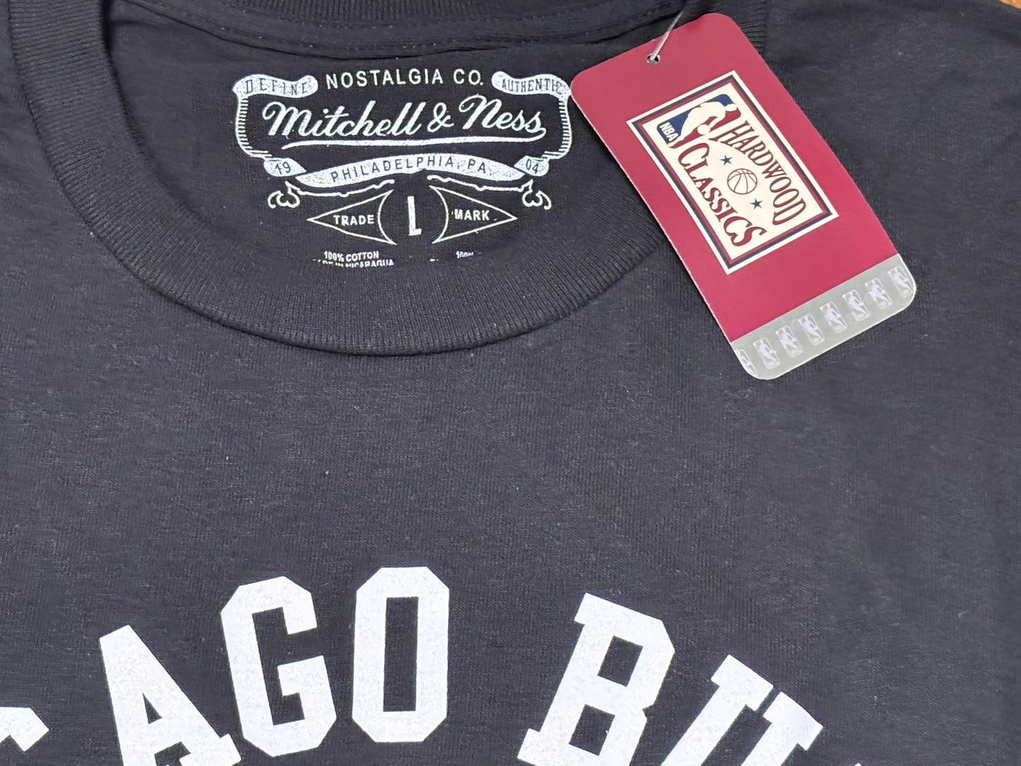 Chicago Bulls Mitchell & Ness NBA Retro Hardwood Classic HWC Windy City Short Sleeve T Shirt Black White Mens Large L New NWT