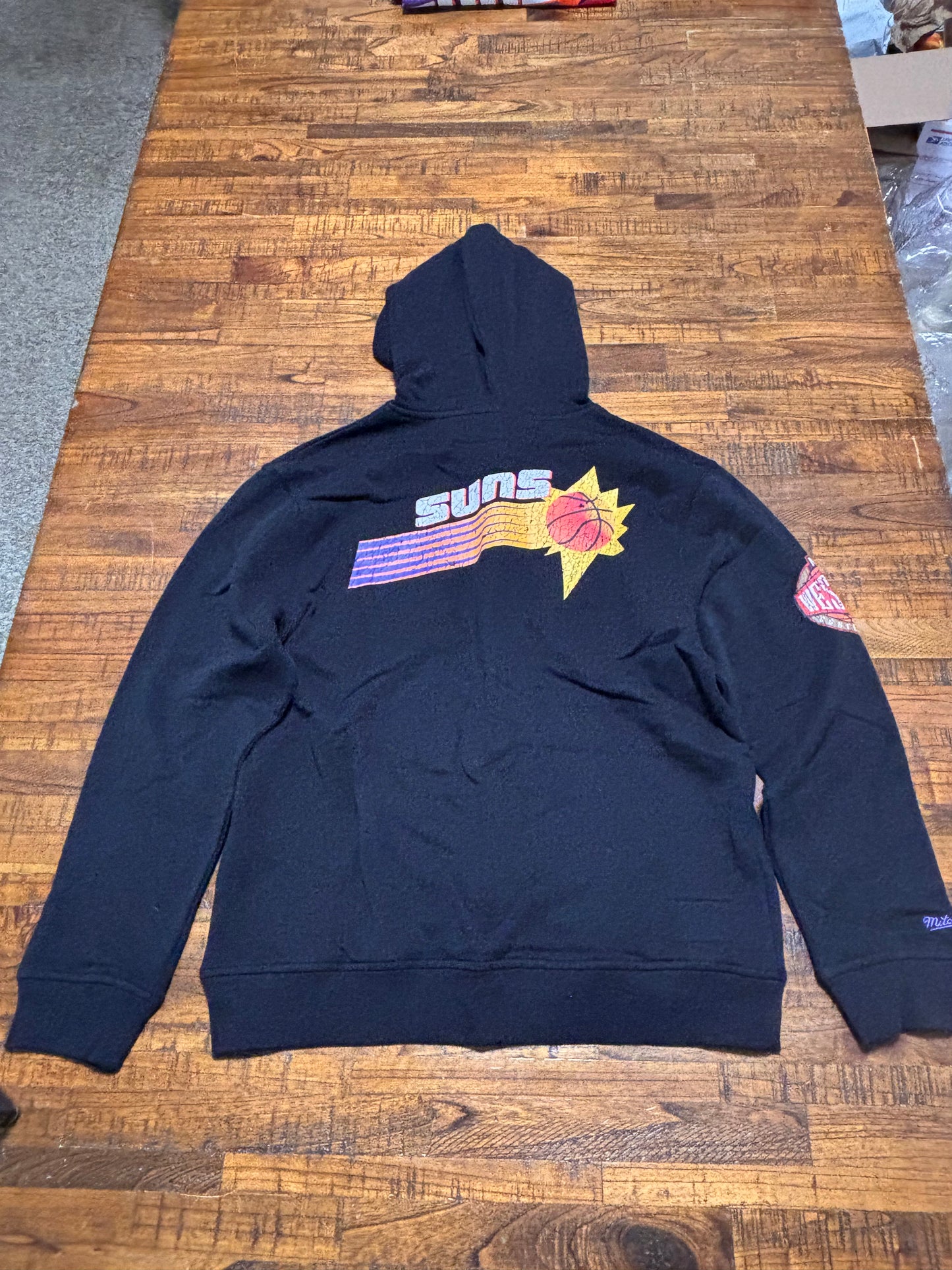 Phoenix Suns Mitchell & Ness NBA Retro Hardwood Classic HWC City Collection 2.0 Pullover Hoodie Sweat Shirt Black Mens L Large New NWT