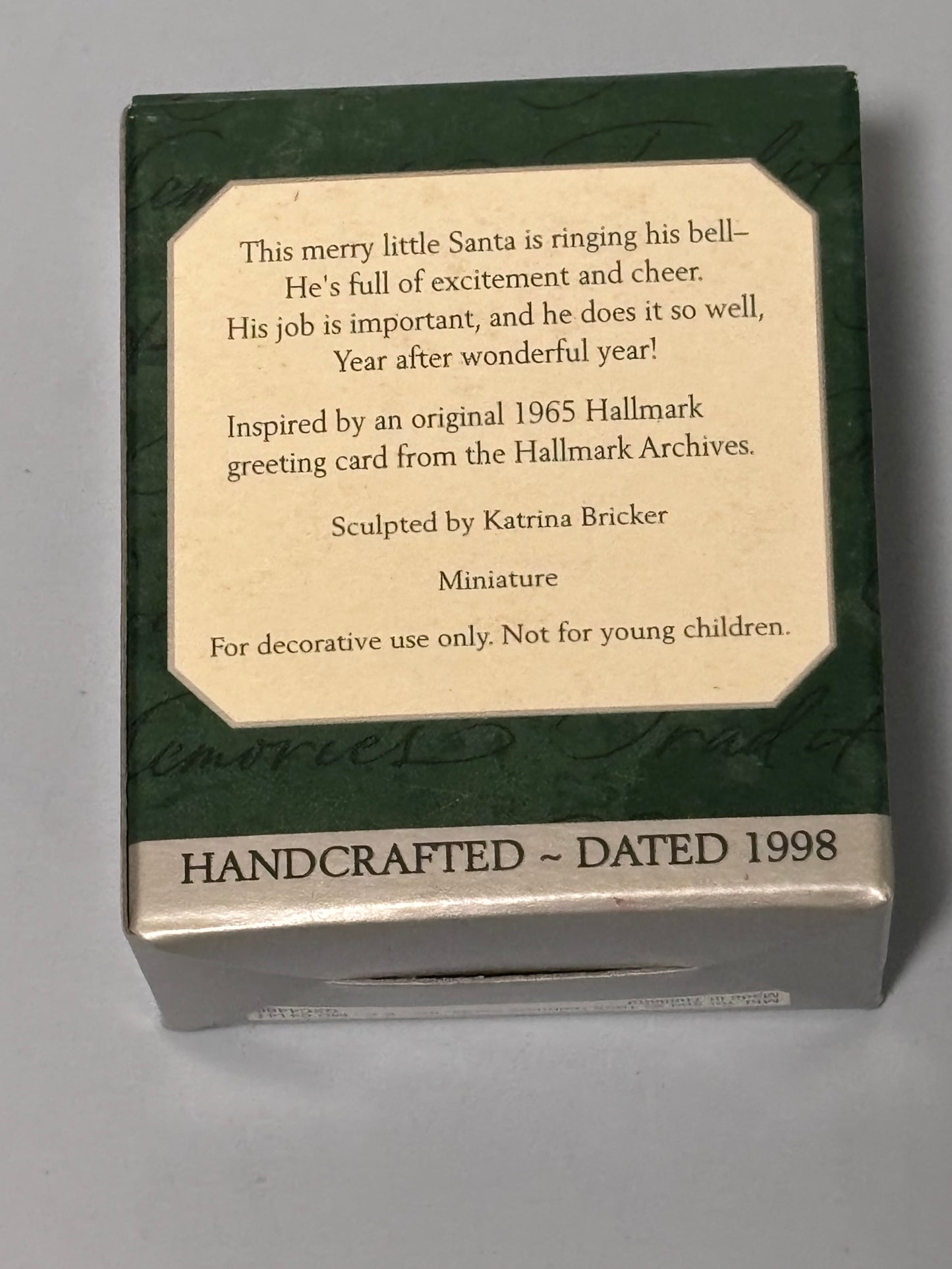 Hallmark Keepsake Club 1998 Miniature Membership Kringle Bells Ornament
