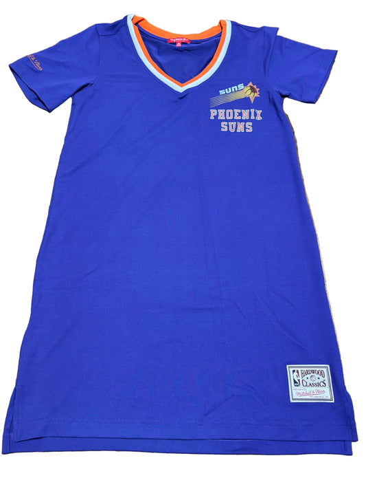 Phoenix Suns Mitchell & Ness NBA Retro Hardwood Classic HWC Warmup Blue Jersey Dress Top Shirt Women’s Medium M New NWOT