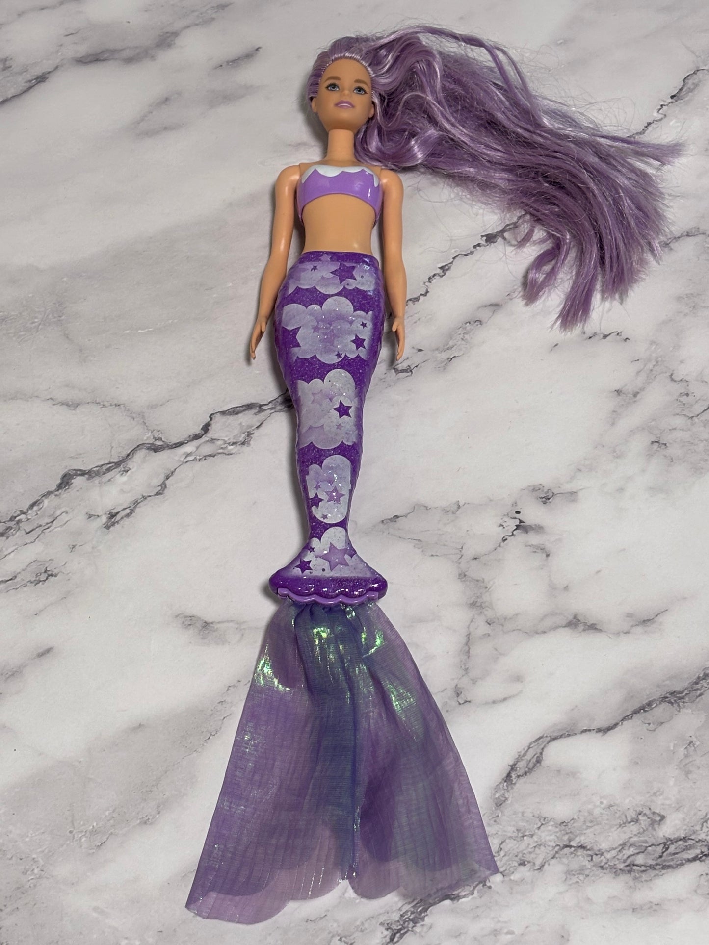 Barbie Color Reveal Rainbow Mermaid Doll Purple Dress & Hair Mattel 2021