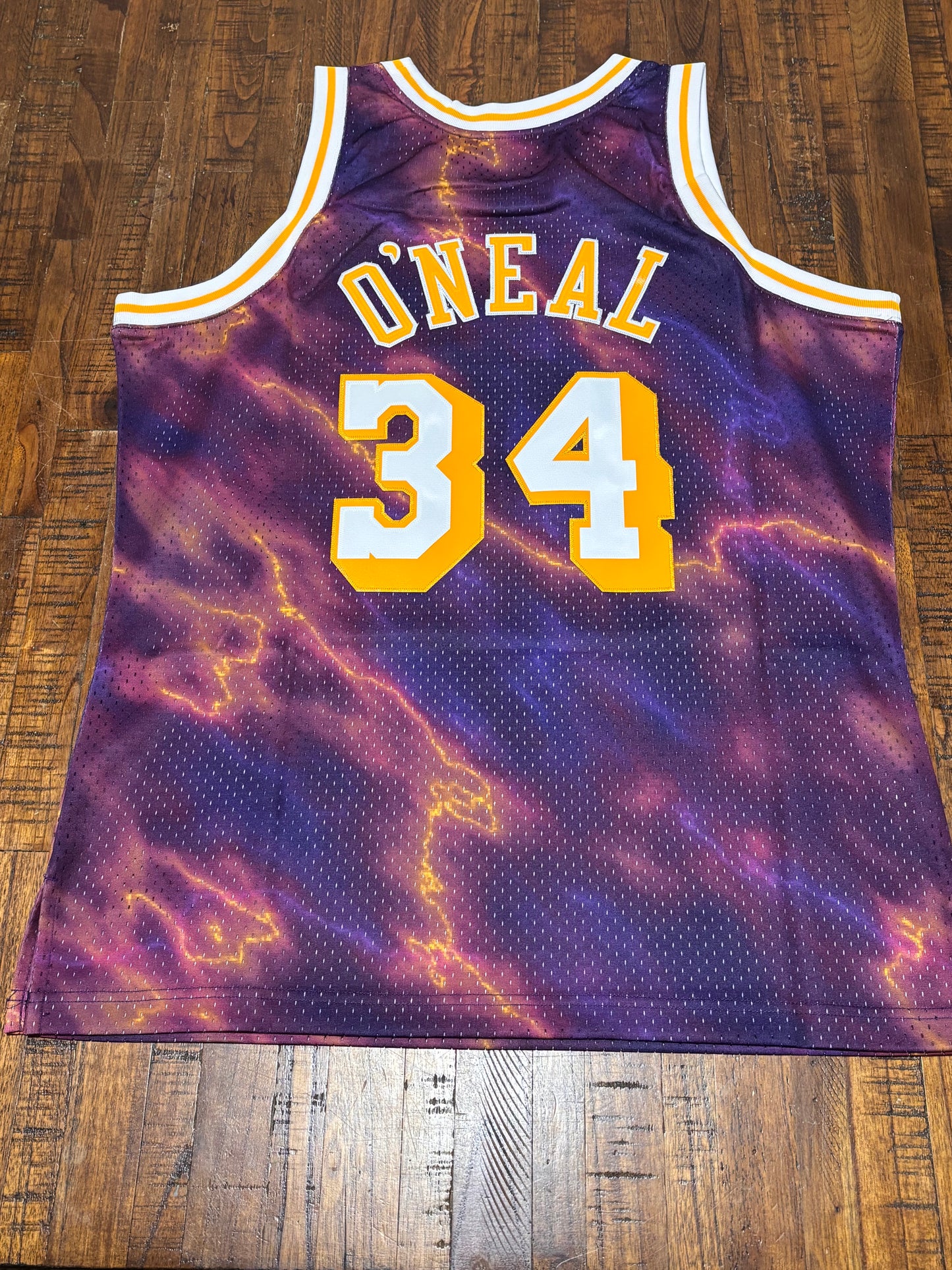 Shaq Shaquille O’Neal Los Angeles LA Lakers Mitchell & Ness NBA Retro HWC Hardwood Classic Swingman 1996-97 Shirt Jersey Lightning Purple Gold Men’s Large L New NWOT