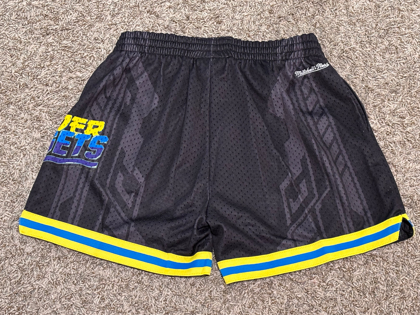 Denver Nuggets Mitchell & Ness NBA HWC Hardwood Classic Black Short Anime Character Art Womens Medium M NWOT New
