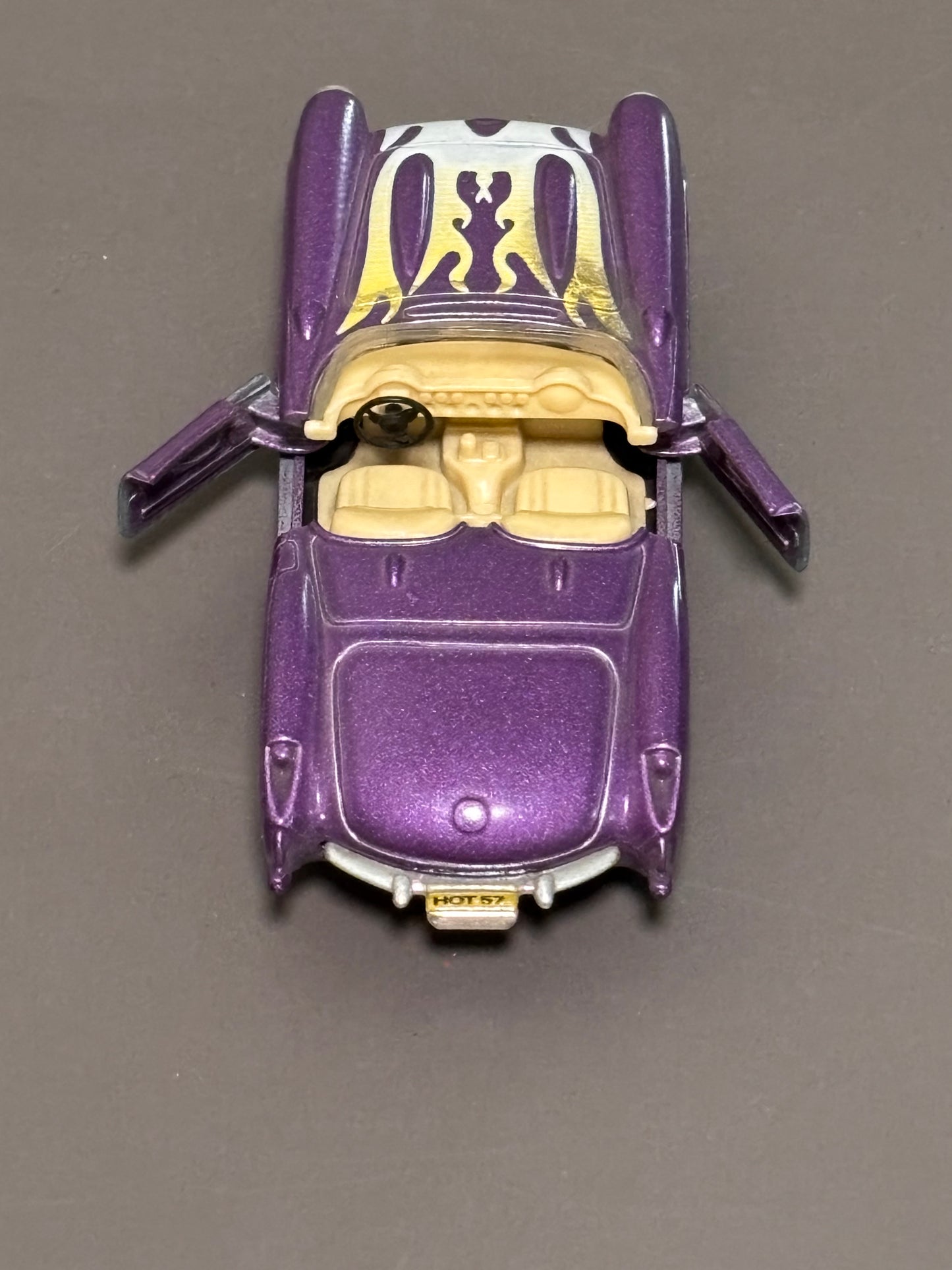 1957 Purple Yellow Convertible Corvette Die Cast MC Toys 1:39 Hot 57
