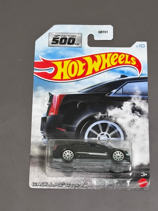 Hot Wheels Cadillac CTS-V 1/10 Factory 500 HP Black 1:64 Diecast Car New