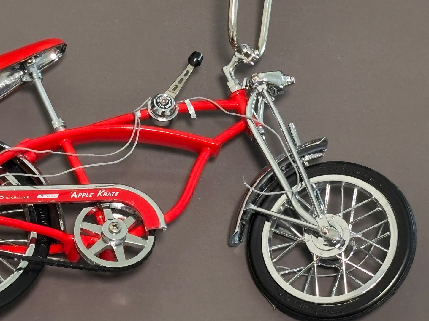The Apple Krate Stik Shift 5 Speed Bicycle 1:6 Scale Schwinn Red Die Cast
