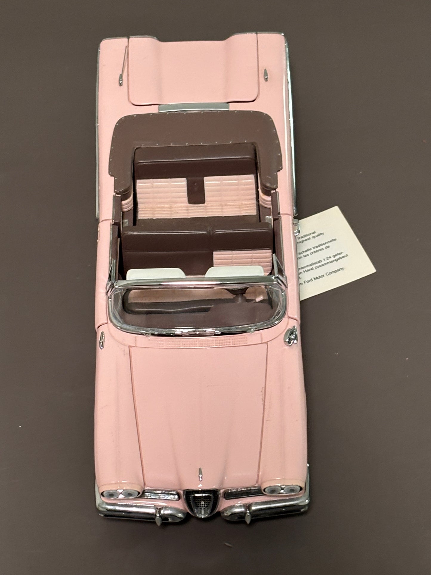 1958 Pink Edsel Citation Convertible Franklin Mint 1:24 Scale Diecast Model 1987