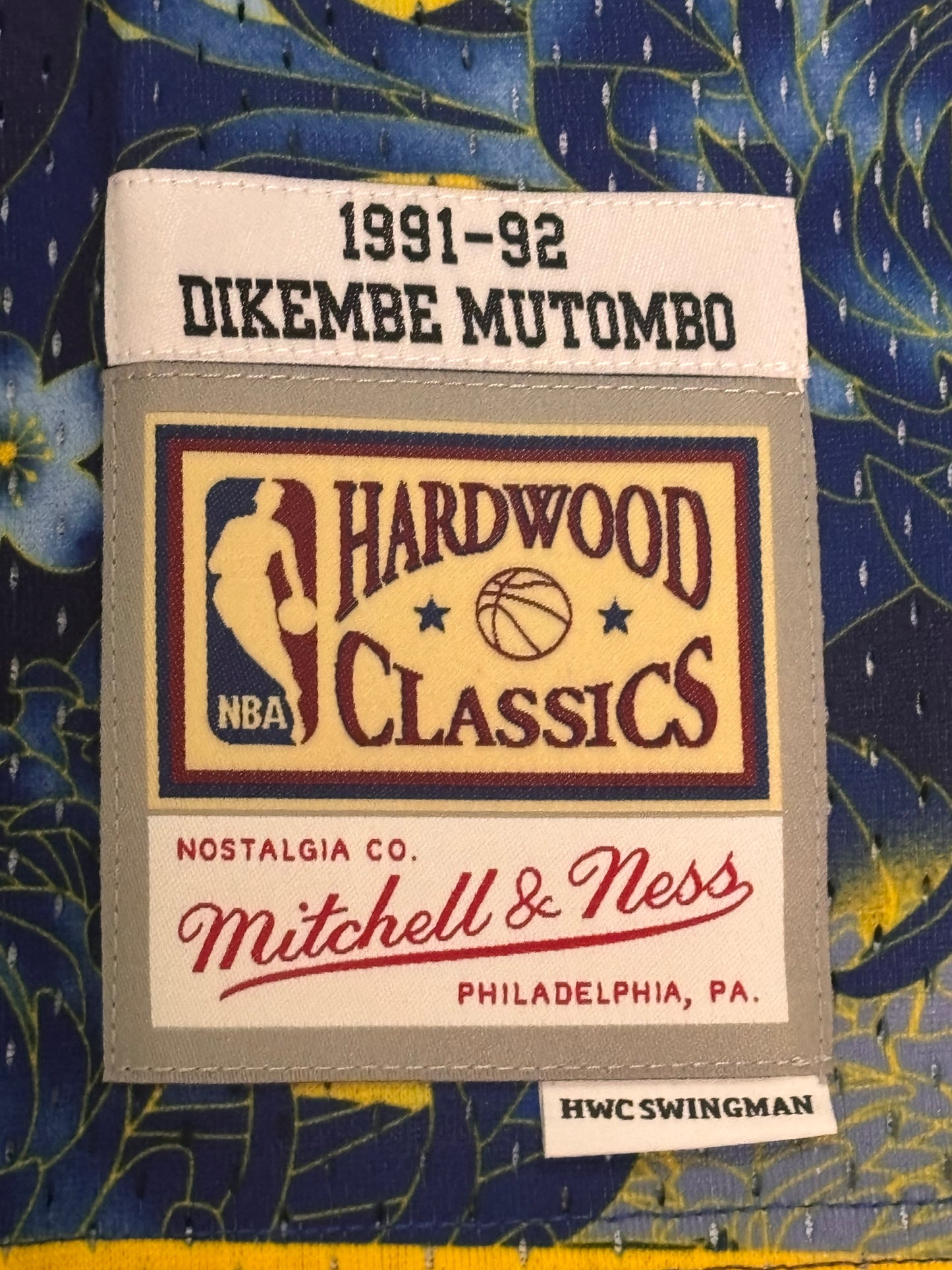 Denver Nuggets #55 Mitchell & Ness NBA Dikembe Mutombo Lunar New Year HWC 1991-92 Hardwood Classic Swingman Blue Jersey Men’s L Large NWOT New