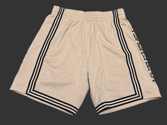 Los Angeles LA Lakers Mitchell & Ness NBA Retro HWC Hardwood Classic Swingman 1996-97 Shorts Cream Khaki Men’s Large L New NWOT