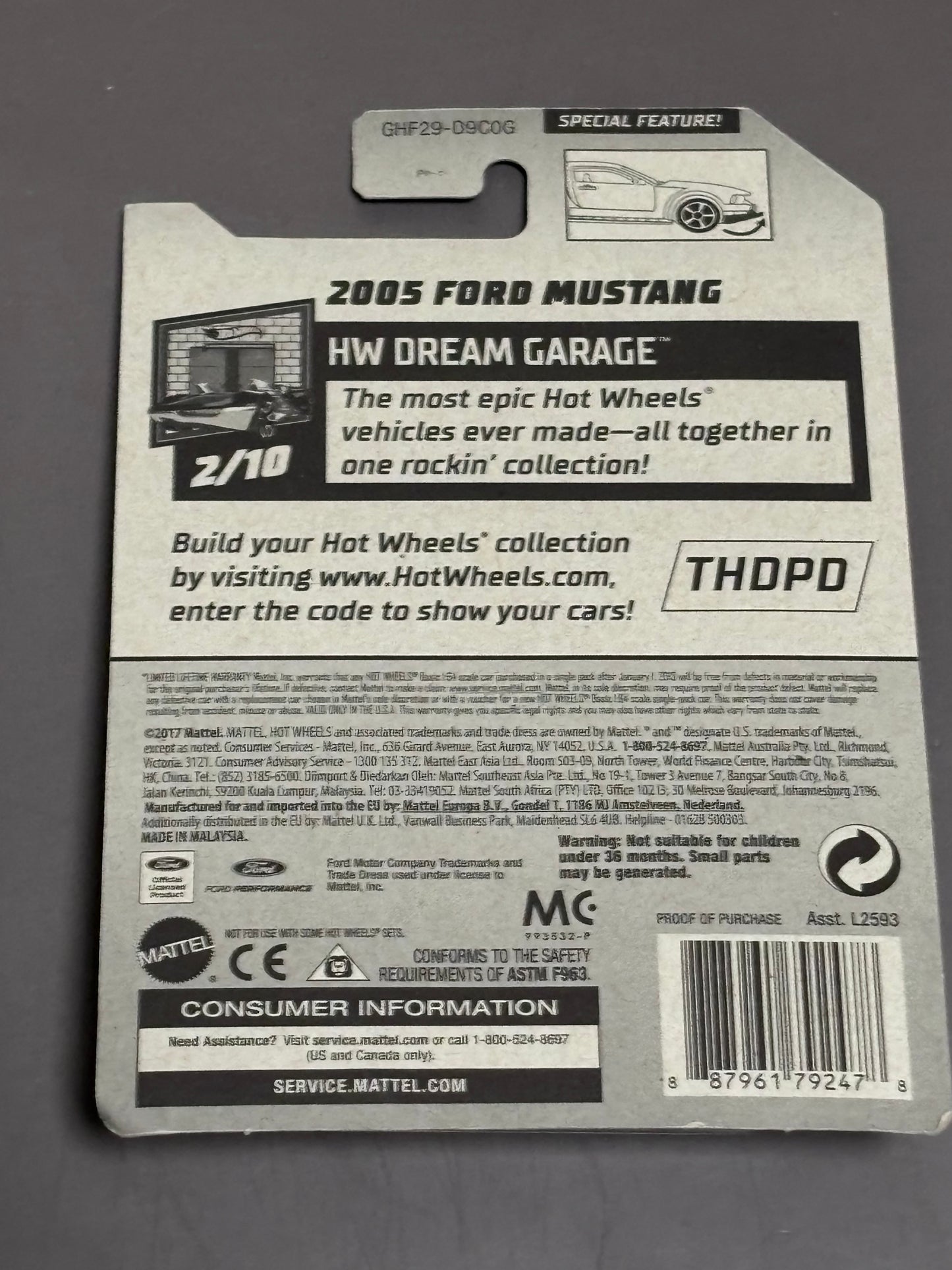 2020 Hot Wheels 2005 Ford Mustang Green 19/250 HW Dream Garage 2/10