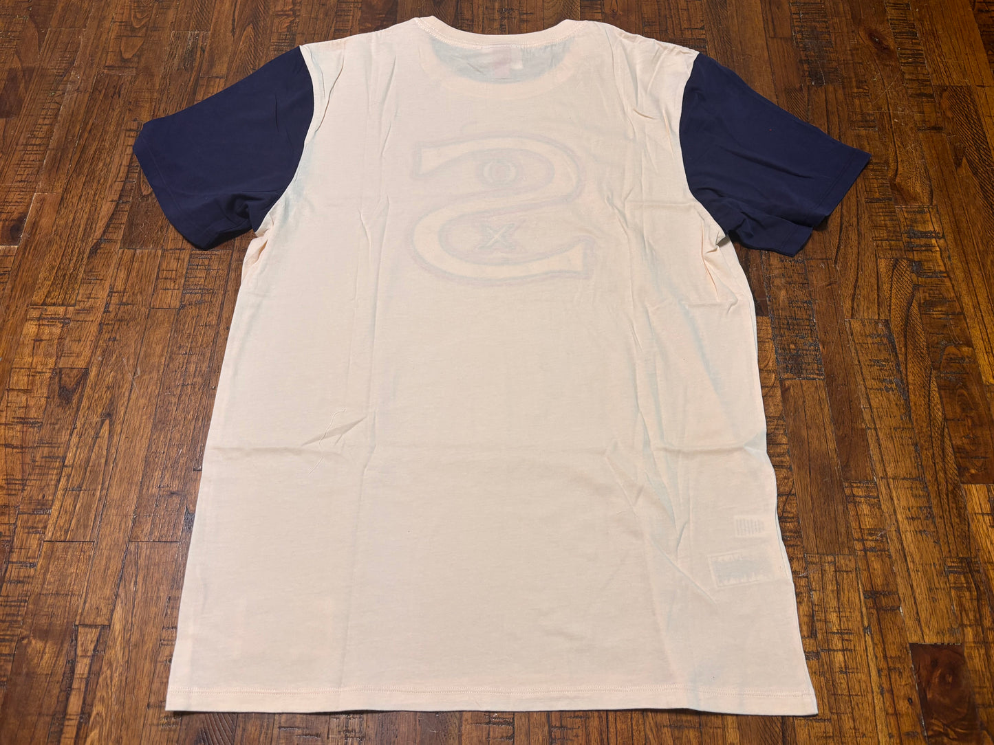 Chicago White Sox Mitchell & Ness Cooperstown Collection MLB Baseball Big Face Logo Team Origins Short Sleeve Shirt T-Shirt Navy Blue White Cream Men’s Large L New NWOT