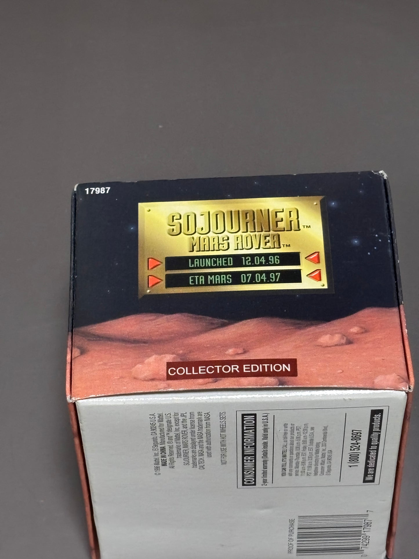 Hot Wheels Sojourner Mars Rover JPL 24K Gold Plated Limited Collector Edition