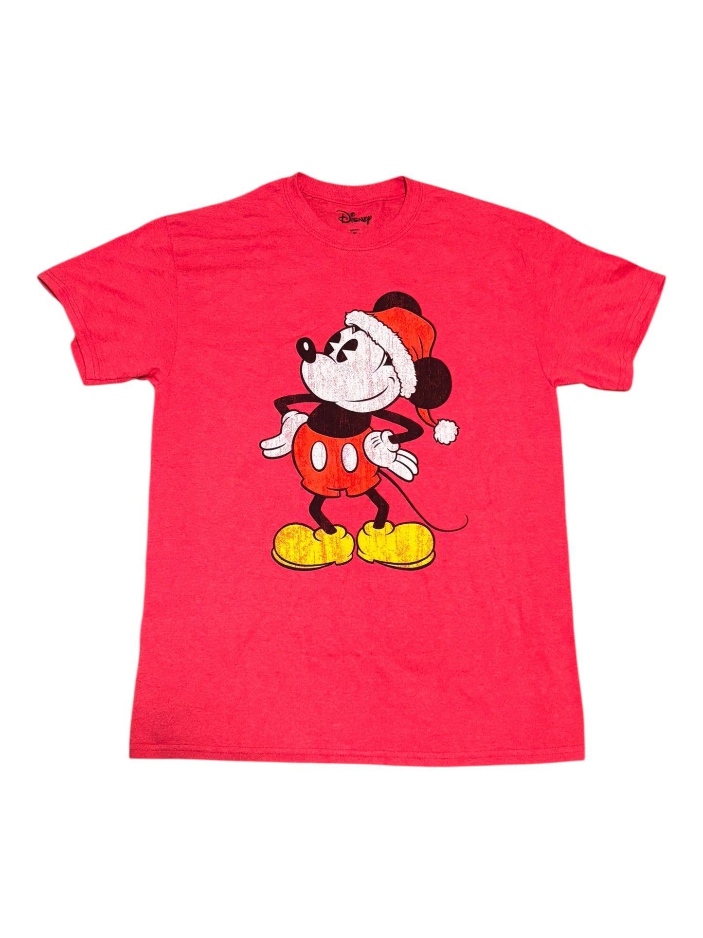 Mickey Mouse Disney Christmas Santa Hat Shirt T-Shirt Adult M Medium New NWOT