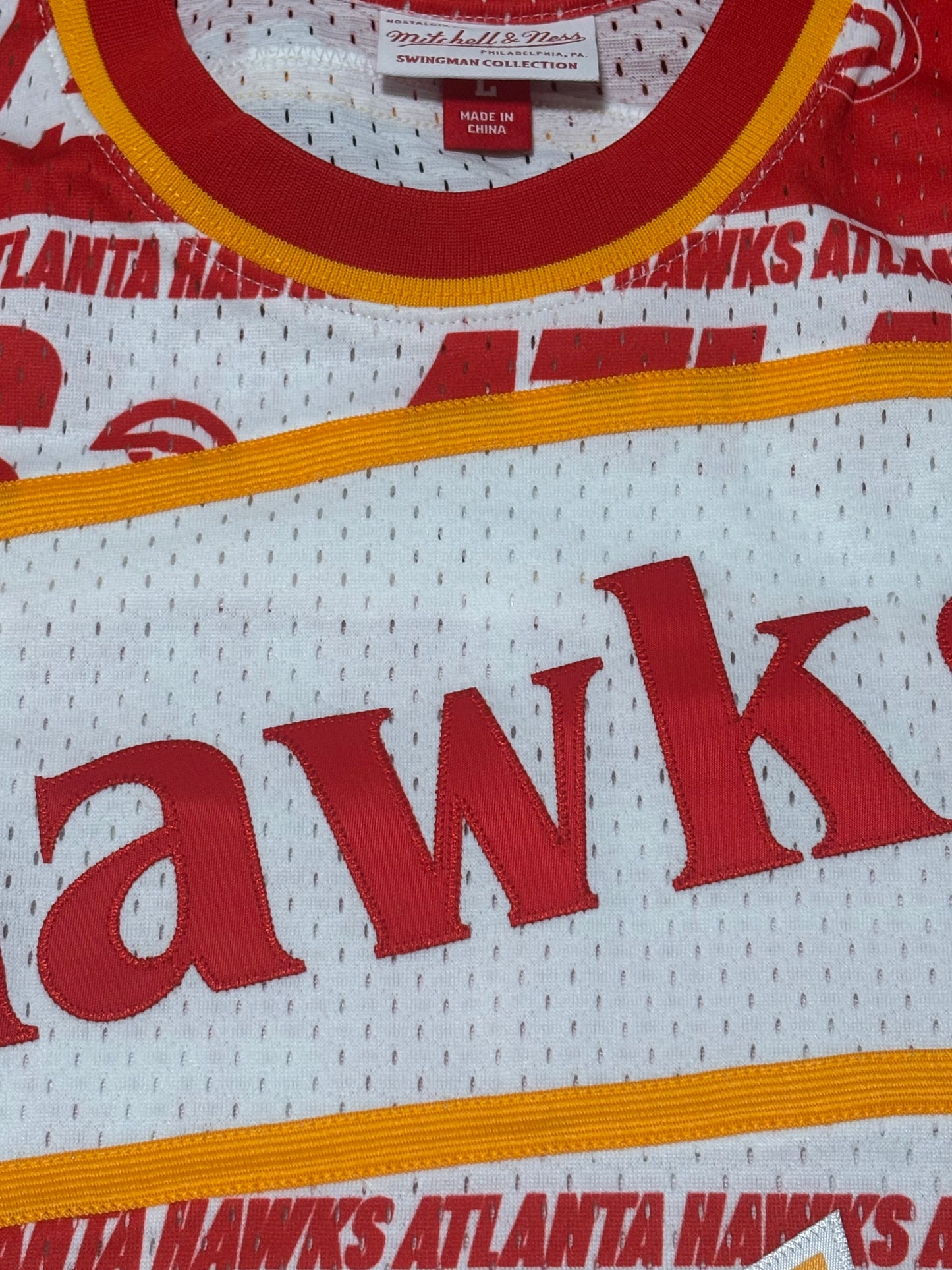 Dominque Wilkins Atlanta Hawks Mitchell & Ness Hardwood Classic HWC NBA Retro Swingman 1986-87 Team Wrap Red White Jersey Men’s Large L New NWOT