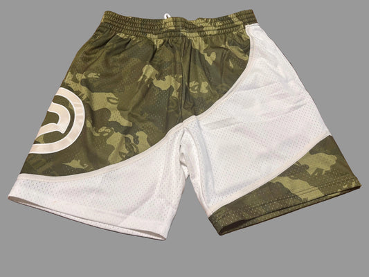 Spud Webb Atlanta Hawks Mitchell & Ness Hardwood Classic HWC NBA Retro Swingman 1986-87 Camo Ghost Green White Shorts Men’s Large L New NWOT