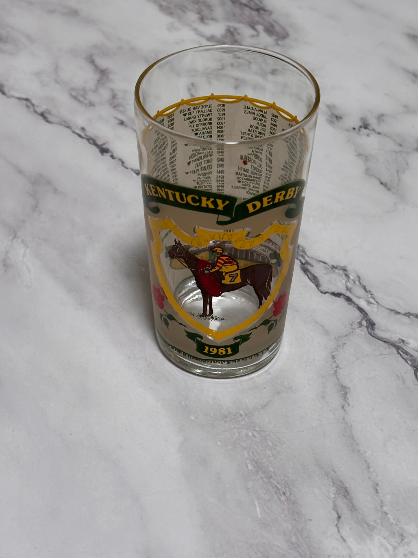 1981 Kentucky Derby Official 107th Churchill Downs Vintage Julep Glass Louisville