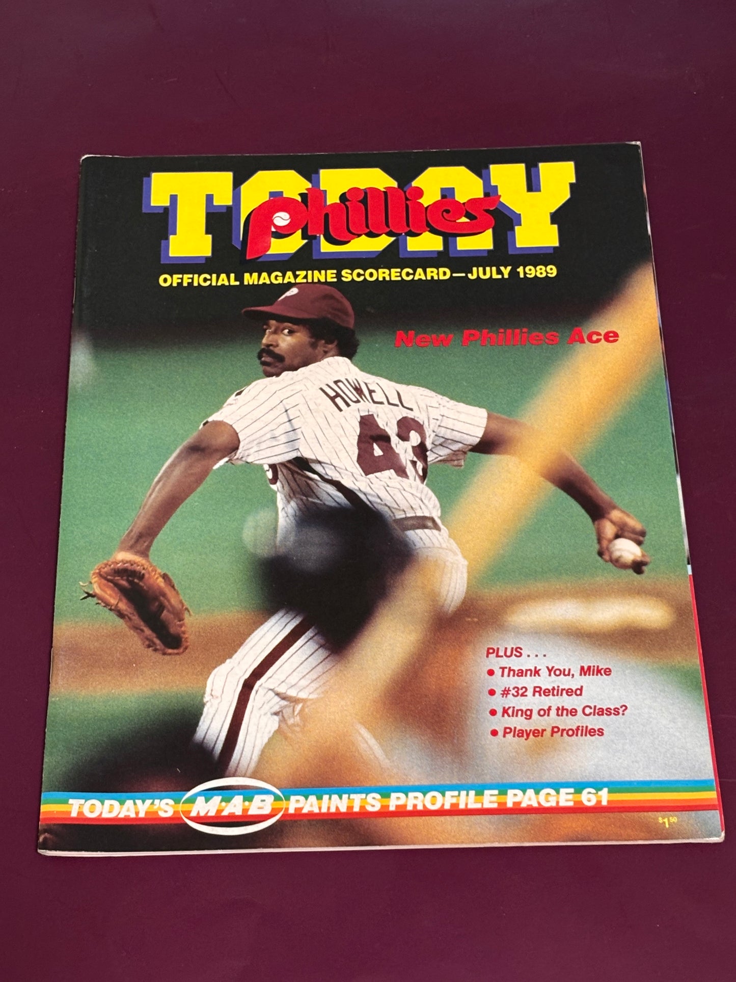 1989 Philadelphia Phillies Vs Atlanta Braves Program Ken Howell MLB Baseball