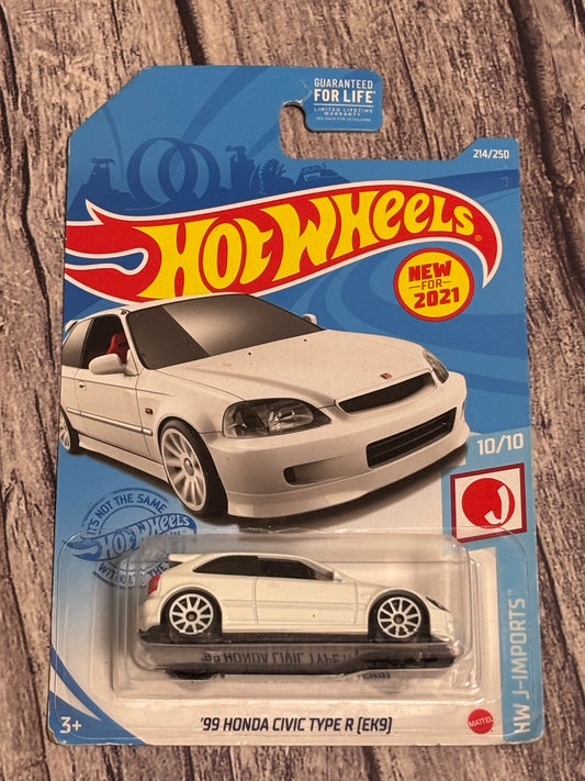 Hot Wheels HW J-Imports '99 Honda Civic Type R EK9 White #214/250 Die Cast