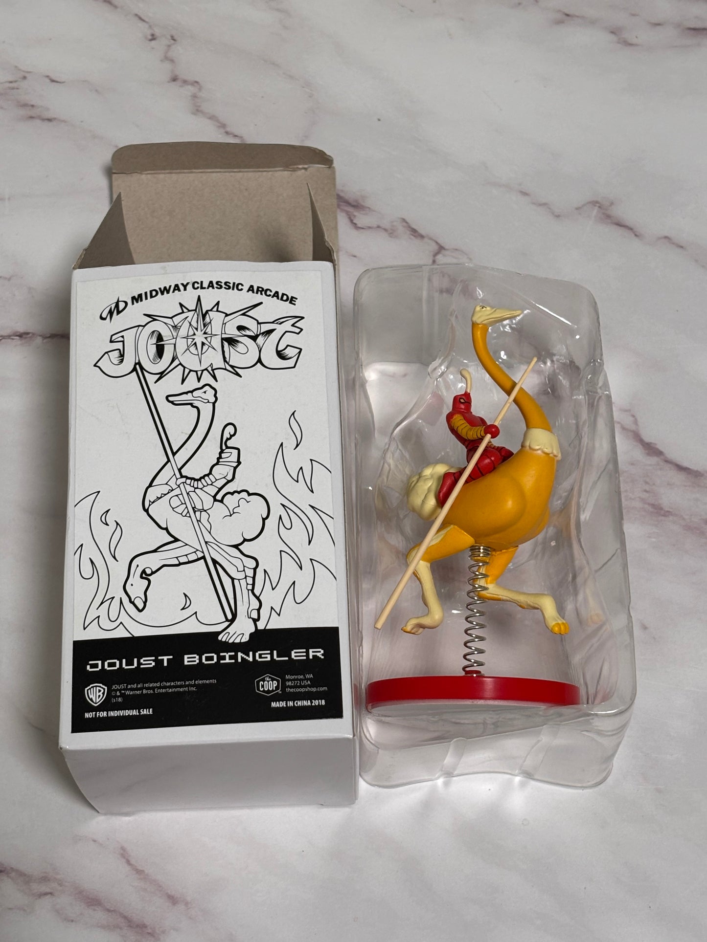 Midway Classic Arcade Joust Ostrich Rider Spring-loaded Bobble 5" Figure New