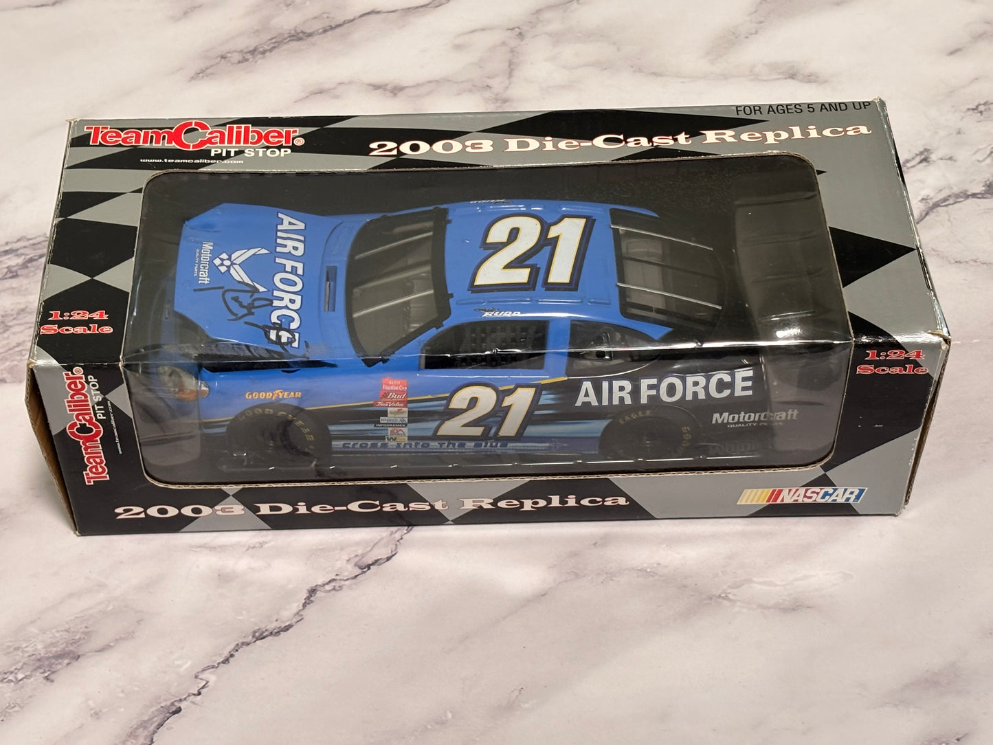 Ricky Rudd 2004 Air Force Ford Taurus 1/24 #21 Team Caliber Pit Stop Autographed Signed